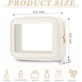 Cosmetic Bag Organizer Travel, Compact Lightweight Accessory for Travel and Daily Use - Abbylike 6 Clear Makeup Nylon