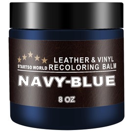 STARTSO WORLD Leather Recoloring Balm, Navy Blue Leather Repair Kit for Furniture, Leather Dye, Leather Color Restorer for Couches, Leather Couch Paint | Repair, Restore & Renew Old, Faded Leather