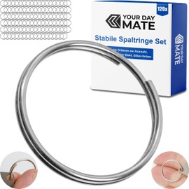 Sturdy Split Rings, Diameter 12 mm Outer, 120 Pieces, Made of Hardened Steel, in Silver, DIY Key Rings, Key Organisation, Rings Craft, Metal O-Rings Kit, Eyelet Rings Set