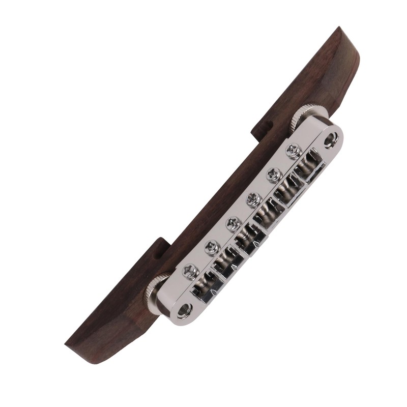 Yibuy 15mm Wide Chrome Rosewood Jazz Acoustic Guitar Bridge with