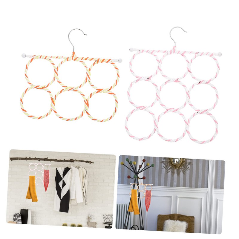 ABOOFAN 2pcs Foldable Scarf Hangers Space Saving Household Tie and