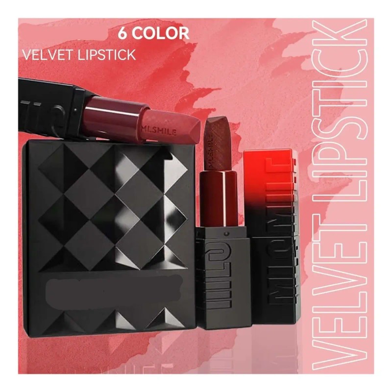 Set De 3 Pintalabios De Terciopelo, Maquillaje Labial