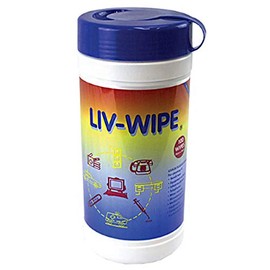 Liv-Wipe Alcohol Wipes, 70% Isopropyl Alcohol, 21 x 14 cm, 100 Wipes per Tub