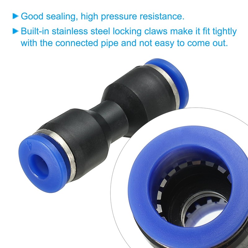 PATIKIL 4mm Push to Connect Fittings, 5Pcs Plastic Air Line