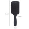 (Black) Large Paddle Cushion Hair Brush for Blow Drying &