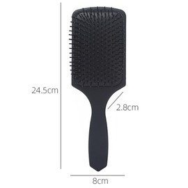 (Black) Large Paddle Cushion Hair Brush for Blow Drying & Detangling - Comfortable Styling, Straightening & Smoothing - For Women and Men