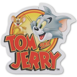 Tom and Jerry Opening Credits Metal Sign - Fun Tom and Jerry Wall Decor for Kids' Bedroom or Movie Room