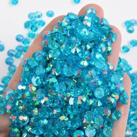 Niziky 3000PCS 5mm Resin Flatback Jelly Resin Rhinestones, Flatback Rhinestones Crystal for Crafts, Malachite AB Color Flatback Jelly Resin Rhinestones for Shoes, Mugs, Bottles, Cups, Crafts