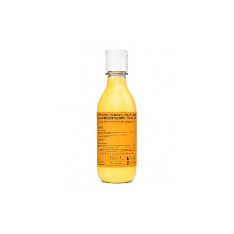 Mascarilla Hidratante 200ml Con keratina, para cabello dañado Folie Profesional