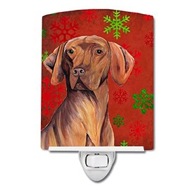 Caroline's Treasures Vizsla Red Reen Snowflakes Christmas Night Light, 6" x 4", Multicolor
