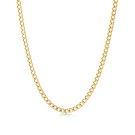 King Will Cuban Chain for Men and Women 4.0mm Stainless Steel Men's Gold Chain Hip Hop Link Necklace 18 Inch