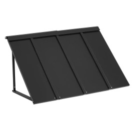 44 X 24-Inch Fixed Metal Awning with Stable Triangle Steel Frame Exterior Door Canopy for Window Rain & Snow ProtectionSize: Size 44x24 inch