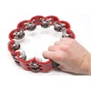 Tone Deaf Music Flower Shaped Tambourine in Red. Hand Held