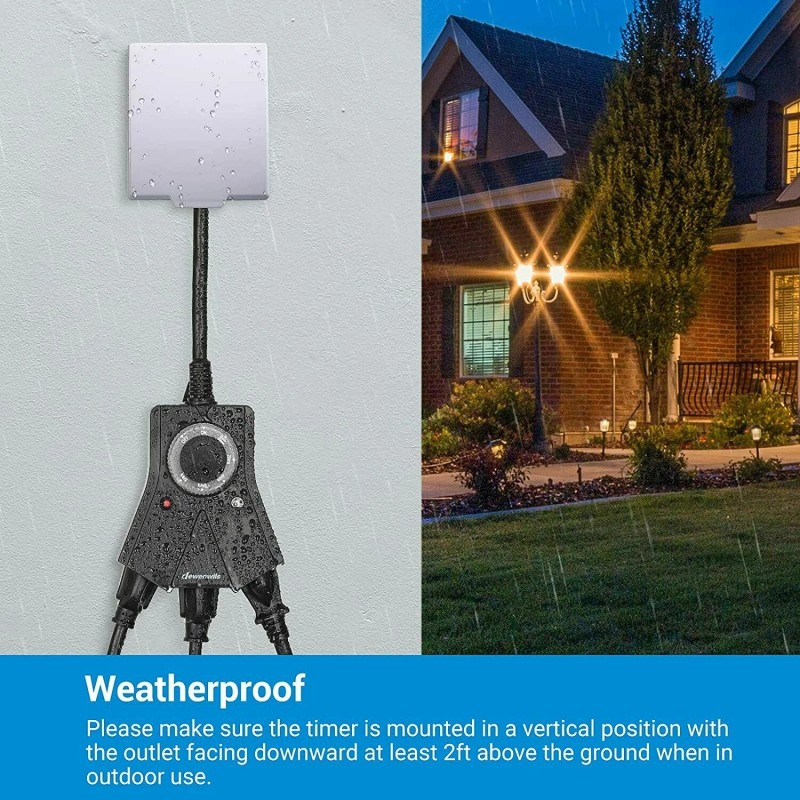DEWENWILS Digital Outdoor Timer Waterproof Plug in Light Timer Switch