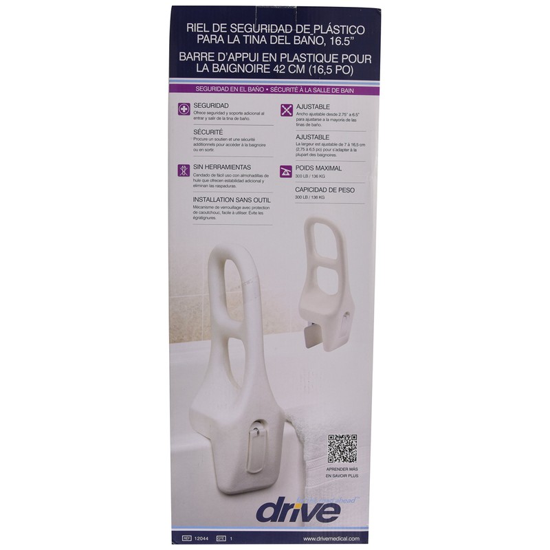 Drive Medical Bathtub Rail, Grab Bars for Bathtubs and Showers,