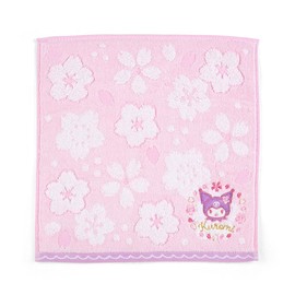 Sanrio 965324 Sakura Design Series Petite Towel, Kuromi, Kuromi, 9.8 x 9.8 x 0.1 inches (25 x 25 x 0.3 cm), Character 965324
