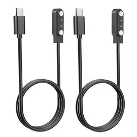 Xininyia 2-Pack Type-C Gloryfit Smart Watch Chargers,for Puqo T80, CASCHO T70/P98, Matast T60/P99, uaue T60/T50, Tikland T60/P98 and More USB-C Magnetic Charging Cable [Pin Spacing 4mm]