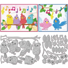 GLOBLELAND Cute Singing Birds Cutting Dies for DIY Scrapbooking Metal Musical Notes Cut Dies Spring Flower Animals Die Cuts for Card Making Embossing Photo Album Craft Decor