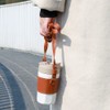 Bombinate Leather Cup Holder Round Coffee Handle Strap Bag