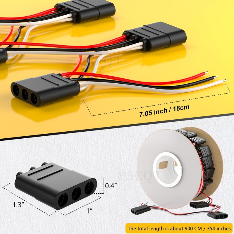 PSEQT 50 Counts 3 Prong Wire Harness Roll Female Bullet