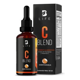 Vitamina C Líquida  60 Tomas de Alta Absorción  Sabor Naranja Natural  Apoya las Defensas, Energía y Producción de Colágeno  C Blend B Life           