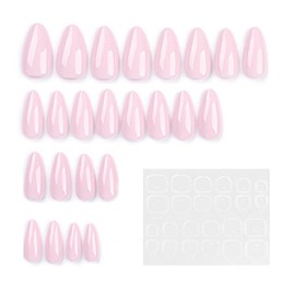 BIRLOZA 24 Stück Schwarz Press On Nails Kurz Oval, Mandel Fake Nails Kleber auf Nägel Kurz, Acryl Nägel Press ons, Gel Nägel Falsche Nägel Kurz