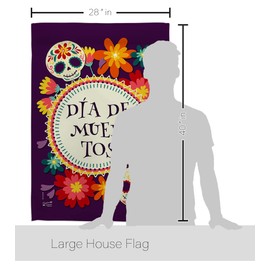 Angeleno Heritage Celebrate Dia de Muertos House Flag Eagle Set Fall Day of Dead Los Fiesta Mexican Party Autumntime Decoration Banner Small Garden Yard Gift Double-Sided, Made in USA