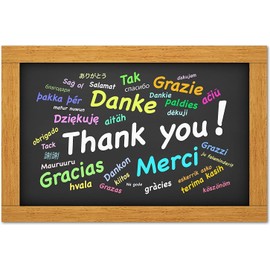 Small World Greetings Multilingual Thank You Cards 24 Count - Blank Inside - A2 Size 5.5" x 4.25" - Teachers, Students, Friends, Family, Customers