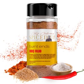 Spiced Up by Chef Calvin Burnt Ends BBQ Rub 7.3oz/207g - Dry BBQ Rub for Steak Chicken, Pork and Seafood Seasoning - Make Salty, Sweet and Smoky BBQs with this Flavorful Rub