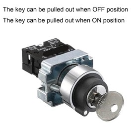 Gebildet Key Switch, 2-Position Hold, 1NO, Locking Rotary Key Switch, 10A, 440V, XB2-10Y/21 (2 Positions Hold)