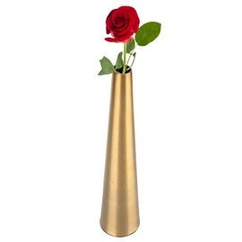Vase Gold, Ceramic Vase Decoration, Modern Plants Vase for Wedding Decoration, Home Office Decorations, 5.9 x 5.9 x 26.2 cm