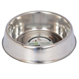 Iconic Pet 16 oz/ 2 Cup Anti Ant Stainless Steel Non Skid Pet Food/Water Bowl - Noise Free Ant Resistant Dog/Cat Feeding Bowl with Unique Design & Rubber Base Makes It an Elegant Ant Proof Dish