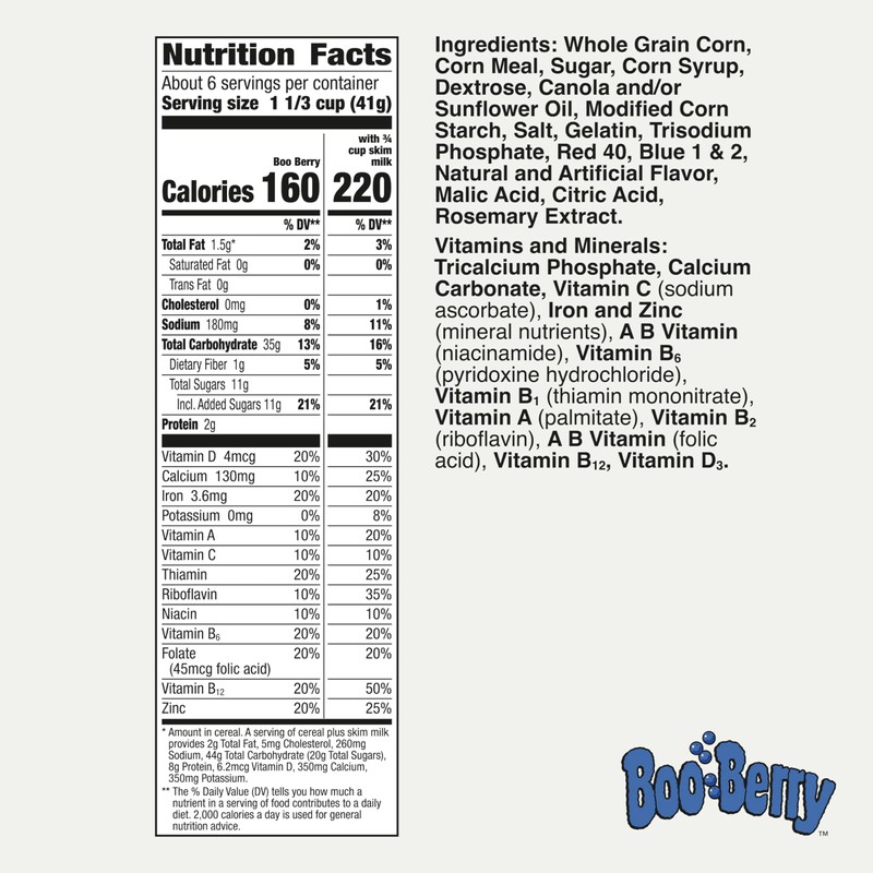 Boo Berry Cereal with Monster Marshmallows, Kids Breakfast Cereal, Halloween