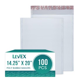 Levex - #7 14.25" x 20" [100 Pack] Poly Bubble Mailers, Padded Envelope Mailers, Packing Envelope & Mailing Bags for Shipping