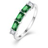 YL Cushion Princess Emerald Cut Eternity Ring for Women, Solid