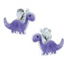 Purple Dinosaur Earrings - Sterling Silver