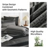 WONGS BEDDING Comforter Set Full Size, Dark Grey Striped 7