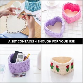 12 PCS Love Wooden Bag Base, DIY Wooden Weaving Purse Crocheting Supplies Bag Bottom Crochet Heart-Shaped Bag Base Bag Shaper Base (Style1)