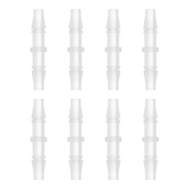 uxcell 8Pcs Plastic Hose Barb Fitting, 3/16" x 3/16" Barb Pipe Connectors Hose Fitting Adapter Splicer Mender Adapter Union for Fuel Gas Liquid Air Hose Repair