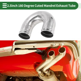 Motoforti 180 Degree U Bend Mandrel Exhaust Tube with Bead Roll DIY Custom Car Modified Exhaust Pipe Tubing Piping 2.5" OD 3.94" Length T304 Stainless Steel