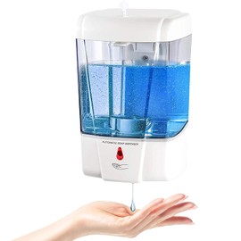 interhasa! Soap Dispenser, Touchless Hand Sanitizer Dispenser Wall Mount Automatic Kitchen Soap Dispenser for Commercial Home, Office, 600ml/20oz
