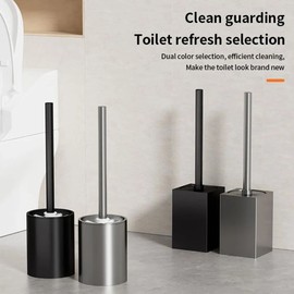 PureLiving Toilet Brush Holder Set Wall Mounted – Durable Space-Saving Construction