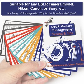 DSLR Cheat Sheet Photography Accessories Camera Accessories for Canon Nikon Sony Photography Gifts for Photographer Quick Reference Cards Guides Tips Settings Exposure Modes Composition And More 4×3in