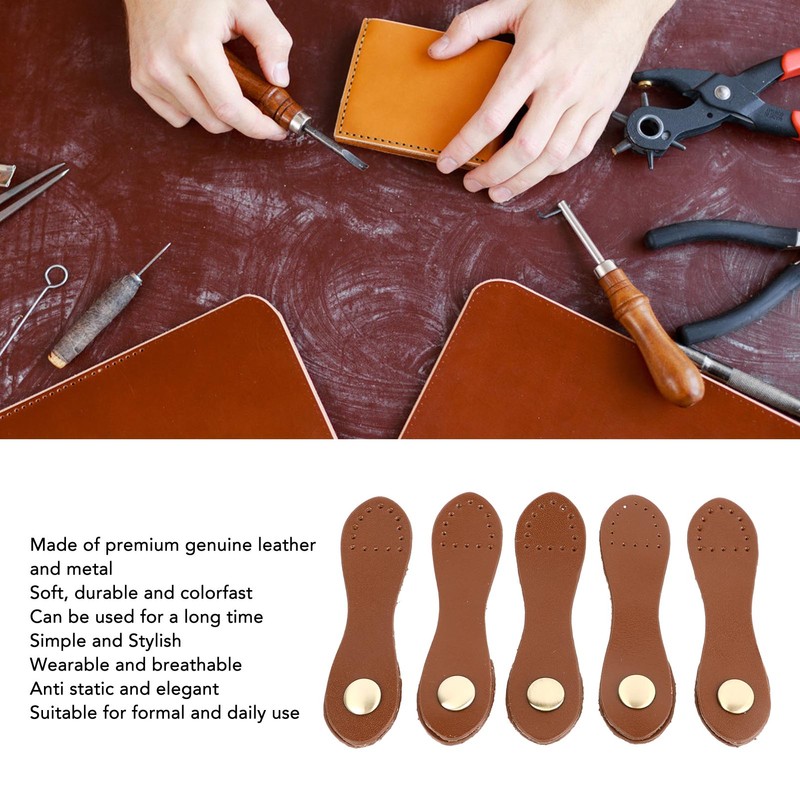 5 Set Leather Snap Buckles Soft Wearable DIY Sewing Leather