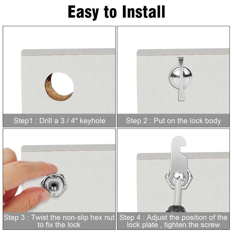 Sartartue Thumb Cam Locks - 2 Inch, Extra Long RV