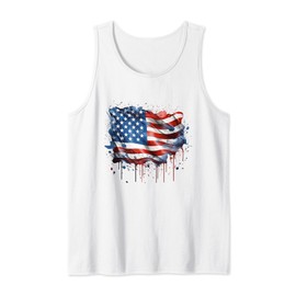 Memorial Day, 4th of July patriotic usa flag splash Tank Top