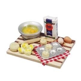 Miniature Baking Set Kitchen Food Play for Dollhouse 1:12 Scale Accessories with Mini Food Eggs Milk Bread Model Pretend Play Scene