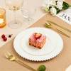 ROCOHANTI 60PCS Ivory Plastic Plates - Beaded Ivory Disposable Plates