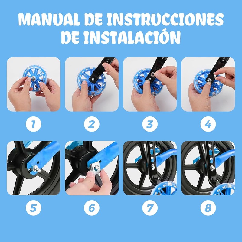 GWMWON Llantitas Bicicleta Llantas Entrenadoras,Ruedas de Entrenamiento LED