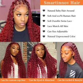 Fulang Hair 99J Burgundy Body Wave Human Hair for Women 13×4 Body Wave HD Lace Front Wigs for Black Women Glueless Wig Human Hair Pre Plucked With Baby Hair